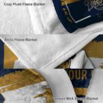 custom fiu panthers paint strokes blue white blanket premium grade