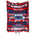 custom florida atlantic owls floral stripes blue white blanket best selling