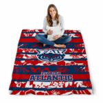 custom florida atlantic owls floral stripes blue white blanket high quality