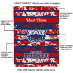 custom florida atlantic owls floral stripes blue white blanket new arrival