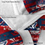 custom florida atlantic owls floral stripes blue white blanket premium grade