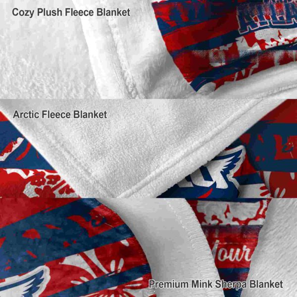 custom florida atlantic owls floral stripes blue white blanket premium grade
