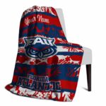 custom florida atlantic owls floral stripes blue white blanket top rated