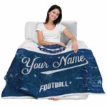 custom florida atlantic owls grunge texture blue white blanket best selling