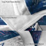 custom florida atlantic owls grunge texture blue white blanket best selling