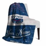 custom florida atlantic owls grunge texture blue white blanket best selling