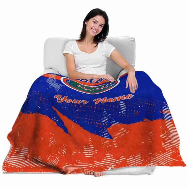 custom florida gators grunge streaks blue blanket latest model