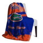custom florida gators grunge streaks blue blanket top rated