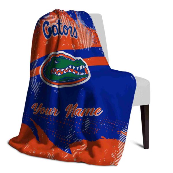 custom florida gators grunge streaks blue blanket top rated