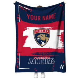 custom florida panthers paint strokes red white blanket best selling