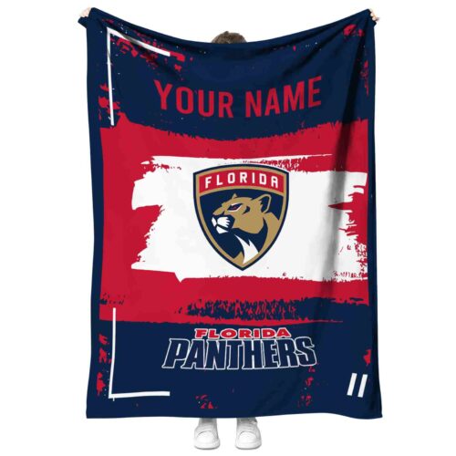 custom florida panthers paint strokes red white blanket best selling