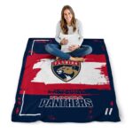 custom florida panthers paint strokes red white blanket high quality