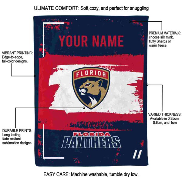 custom florida panthers paint strokes red white blanket new arrival