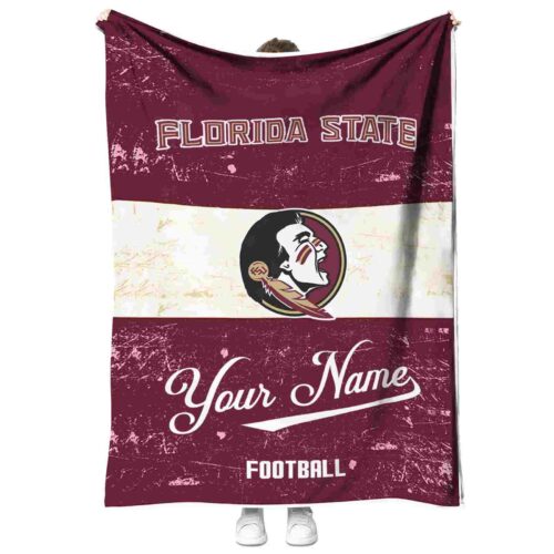 custom florida state seminoles grunge texture garnet white blanket best selling