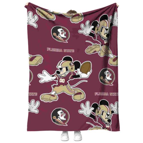 custom florida state seminoles mickey garnet blanket best selling