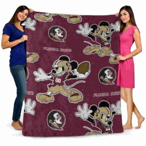 custom florida state seminoles mickey garnet blanket fashion forward