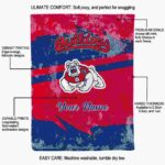 custom fresno state bulldogs grunge streaks red blanket new arrival