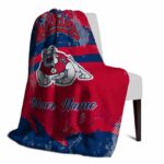 custom fresno state bulldogs grunge streaks red blanket top rated