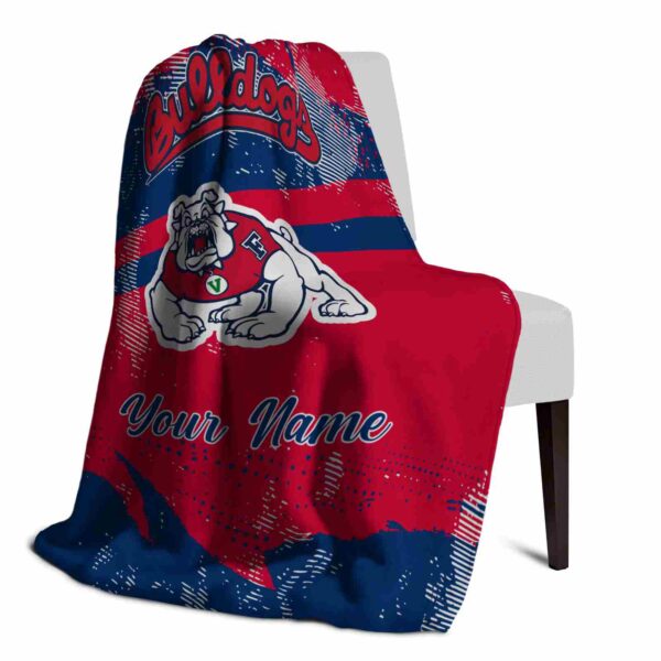 custom fresno state bulldogs grunge streaks red blanket top rated
