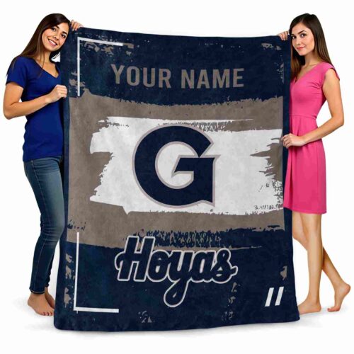custom georgetown hoyas paint strokes blue white blanket fashion forward