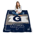 custom georgetown hoyas paint strokes blue white blanket high quality