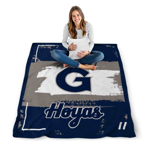 custom georgetown hoyas paint strokes blue white blanket high quality