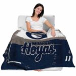 custom georgetown hoyas paint strokes blue white blanket latest model