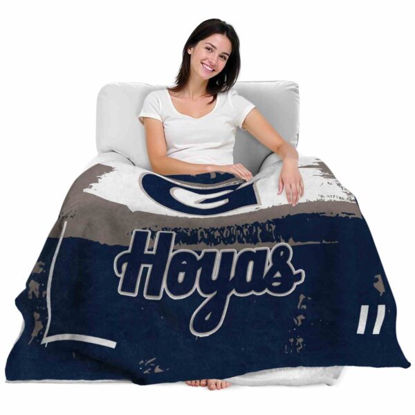 custom georgetown hoyas paint strokes blue white blanket latest model