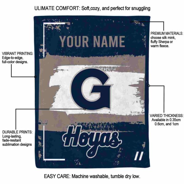custom georgetown hoyas paint strokes blue white blanket new arrival