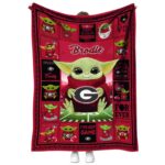 custom georgia bulldogs baby yoda red blanket best selling