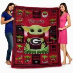 custom georgia bulldogs baby yoda red blanket fashion forward