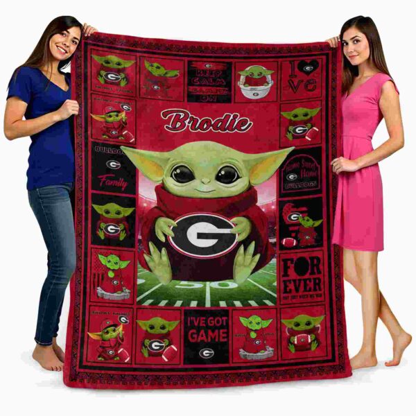 custom georgia bulldogs baby yoda red blanket fashion forward