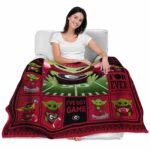 custom georgia bulldogs baby yoda red blanket latest model