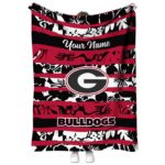 custom georgia bulldogs floral stripes red white blanket best selling
