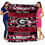custom georgia bulldogs floral stripes red white blanket fashion forward