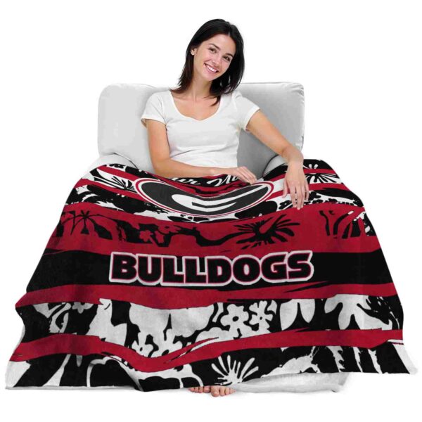 custom georgia bulldogs floral stripes red white blanket latest model