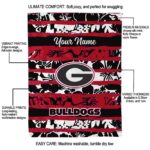 custom georgia bulldogs floral stripes red white blanket new arrival