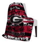 custom georgia bulldogs floral stripes red white blanket top rated