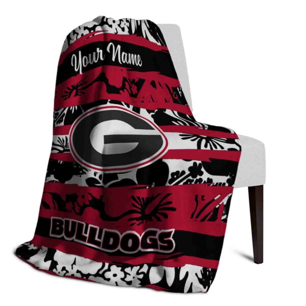 custom georgia bulldogs floral stripes red white blanket top rated