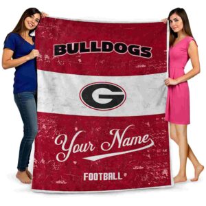 custom georgia bulldogs grunge texture red white blanket fashion forward
