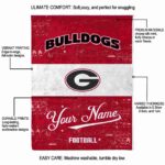 custom georgia bulldogs grunge texture red white blanket new arrival