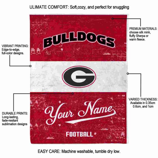 custom georgia bulldogs grunge texture red white blanket new arrival
