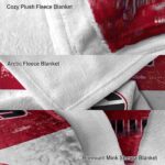 custom georgia bulldogs grunge texture red white blanket premium grade