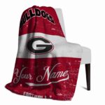 custom georgia bulldogs grunge texture red white blanket top rated