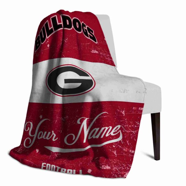 custom georgia bulldogs grunge texture red white blanket top rated