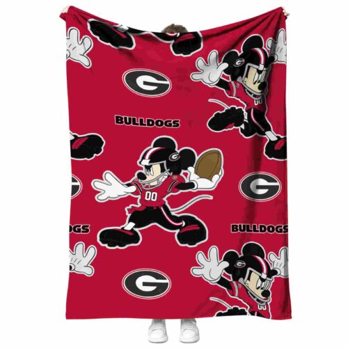 custom georgia bulldogs mickey red blanket best selling
