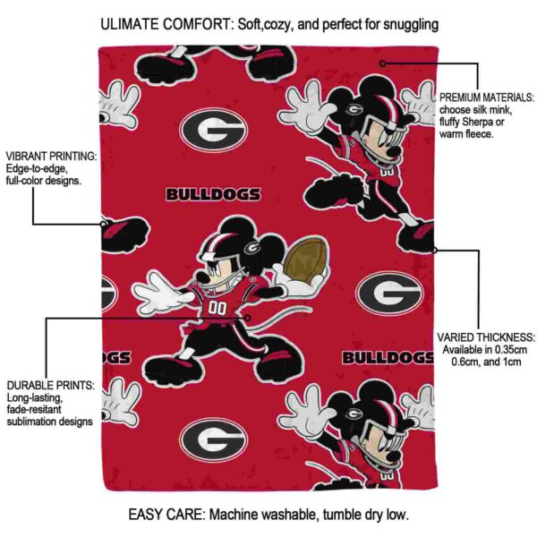 custom georgia bulldogs mickey red blanket new arrival