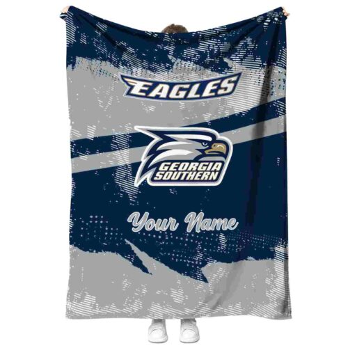 custom georgia southern eagles grunge streaks blue blanket best selling