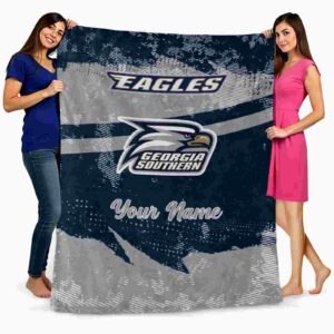 custom georgia southern eagles grunge streaks blue blanket fashion forward