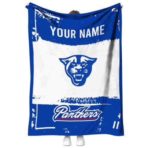 custom georgia state panthers paint strokes blue white blanket best selling